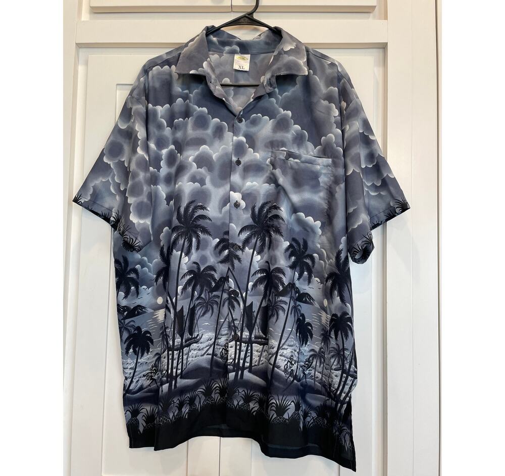 Rima Beachwear blue hawaiian button up XL